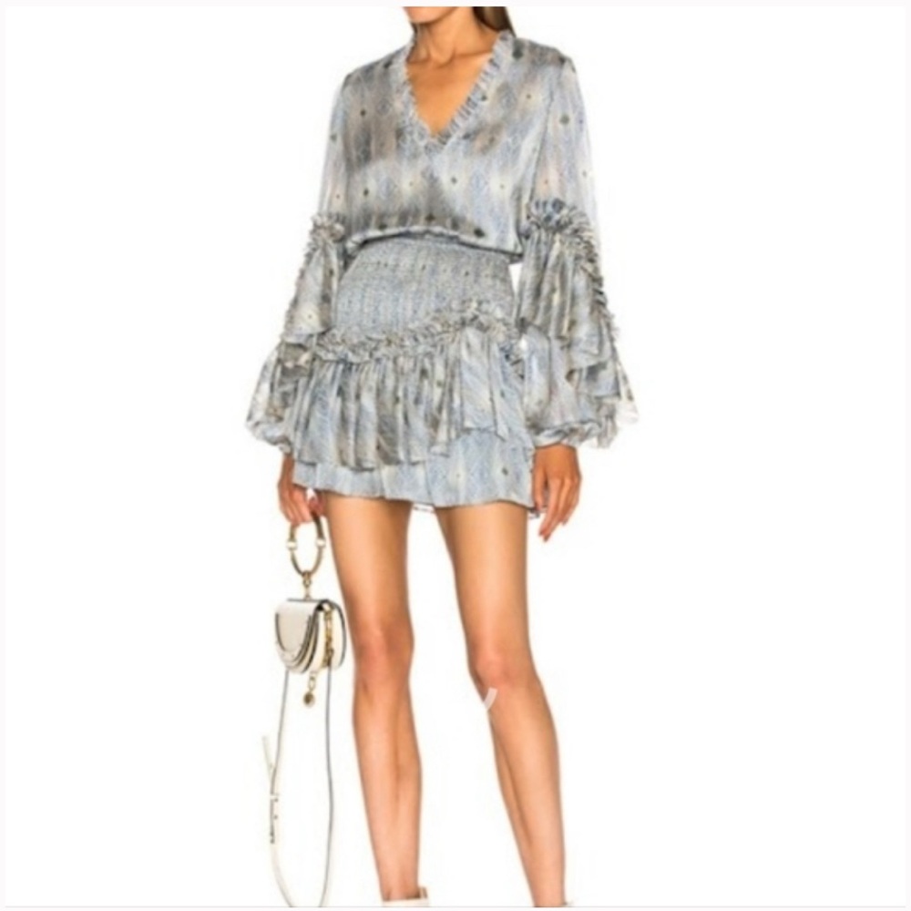 Alexis blue and grey patterned dress size 0